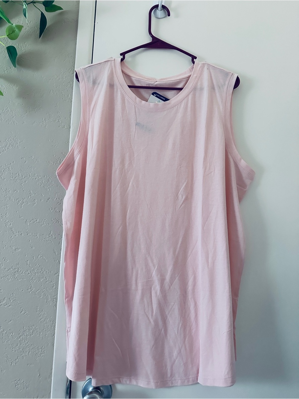 Sleeveless Tank Top, XXL,  in Pale Pink